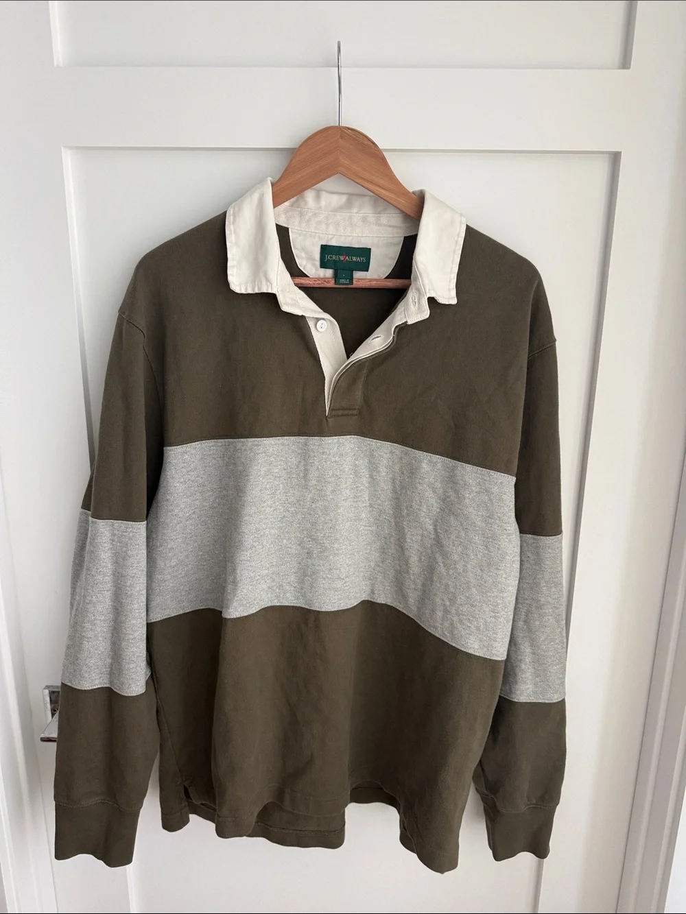 J crew always classic rugby polo stripe long sleeve shirt